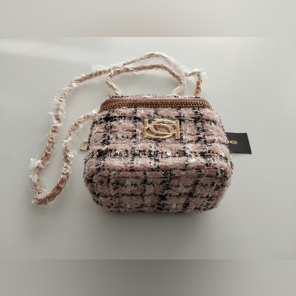 NWT Bebe Pink Tweed Crossbody Bag - Picture 3 of 8